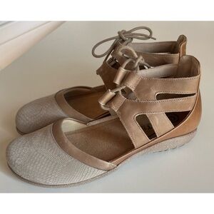 Naot Kata Gladiator Lace-up Beige Tan Comfort Shoes Women's Size 11